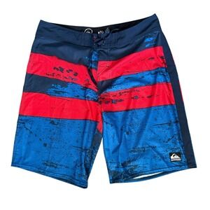 QUIKSILVER Cypher Series Young Guns Navy Red Board Shorts Swim Trunks Mens 36